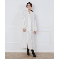 《大きいサイズ》リボンタイバックプリーツドレス《la veille by SUPERIOR CLOS