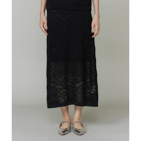 レース柄ニットスカート | イネド(INED) | マルイウェブチャネル