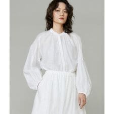 ラメドットギャザーブラウス