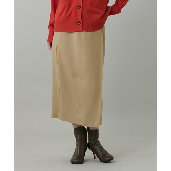 《大きいサイズ》ライトカルゼ ラップ風タイトスカート