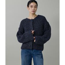 片畦クルーネックカーディガン