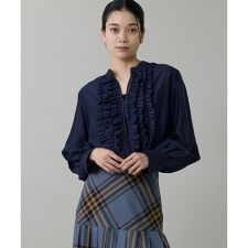 《大きいサイズ》ラッフルブラウス
