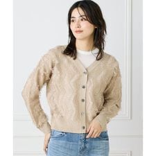 《大きいサイズ》フリンジVネックカーディガン