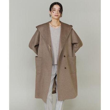 希少XL✨INED イネド ロングベルテッドコート カシミヤ100% ベルト 