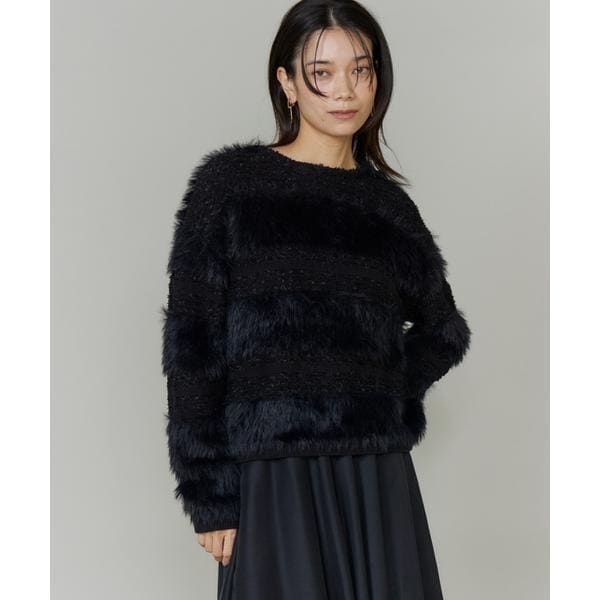 大きいサイズ》チャイニーズラクーンVネックニット | イネド(INED