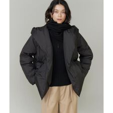 ショート丈 ショールカラーフードダウンコート