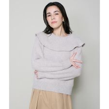 《大きいサイズ》オフショルダー風グリッターニット