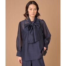 《大きいサイズ》2WAYボウタイブラウス