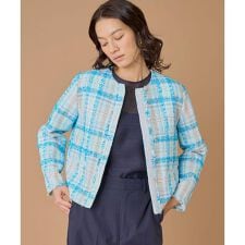 ノーカラーツイードジャケット《LINTON》