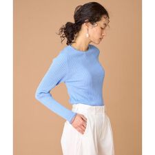 《大きいサイズ》シアードッキングリブニット