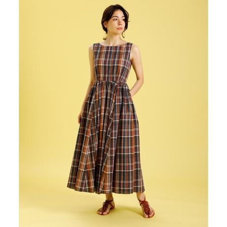 Masion de Beige》ノースリーブマドラスチェックワンピース | イネド 