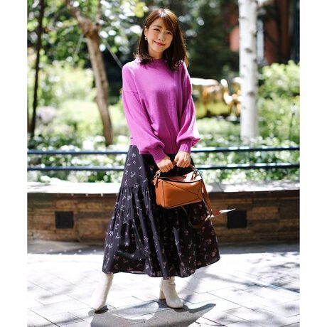 Maglie par ef-de》サテンフラワースカート | マーリエ ル カセット  