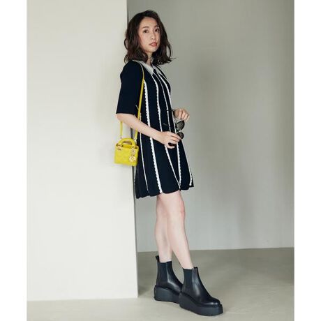 M Maglie le cassetto×冨張愛》シック＆モードな前ジップニットミニ  