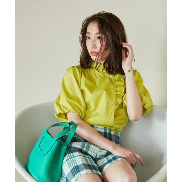 Maglie le cassetto 冨張愛 華やかフリルのぽわん袖ブラウス 7 M Maglie le cassetto×冨張愛》華やかフリルのぽわん袖ブラウス