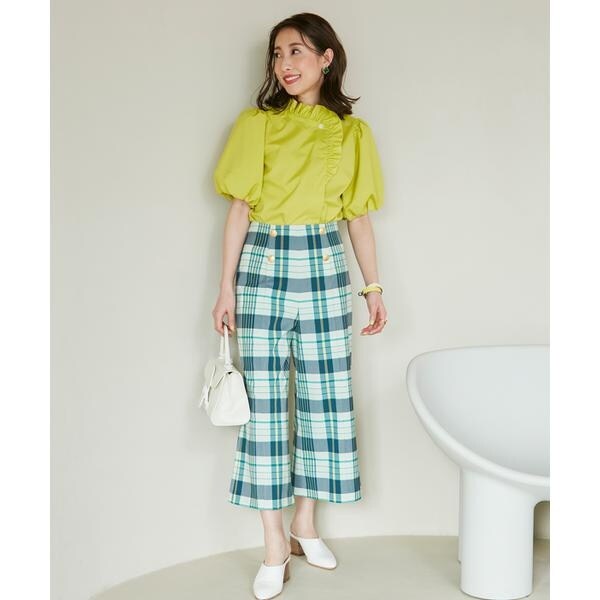 M Maglie le cassetto×冨張愛》大人っぽチェックガウチョパンツ