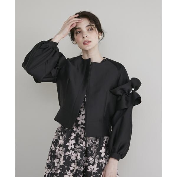 プラスサイズ》ショルダーフリルブルゾン | マーリエ ル カセット