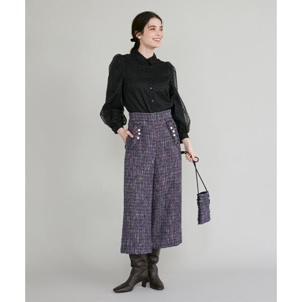 ミックスツイードガウチョパンツ | マーリエ ル カセット(Maglie le