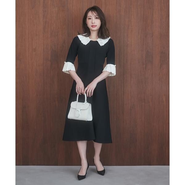 大きいサイズ》華やかプリーツ今どきモードニットワンピース《M Maglie