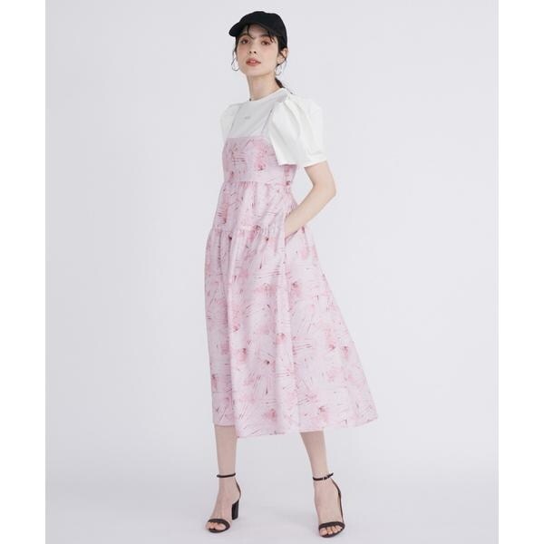 DRIES VAN NOTEN ピンクキャミワンピース シェルプリントキャミワンピース | マーリエ ル カセット(Maglie le