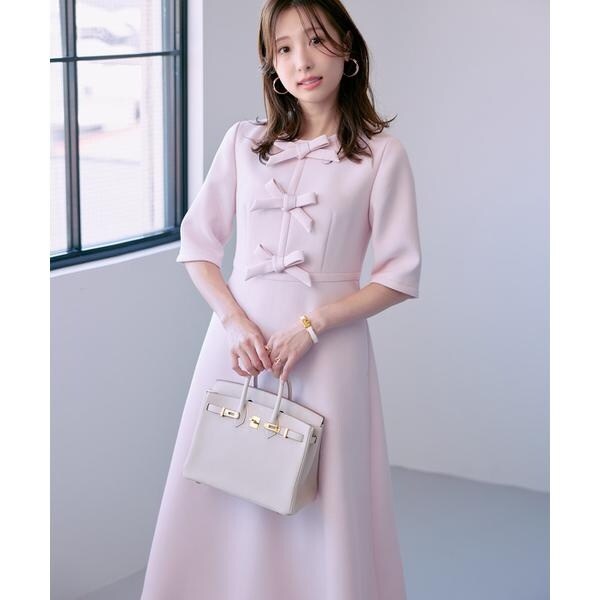 新品　クチュールリボンクラシカルワンピース　日本製　冨張愛コラボ　アナウンサー M Maglie le cassetto×冨張愛》“クチュールリボン”クラシカル