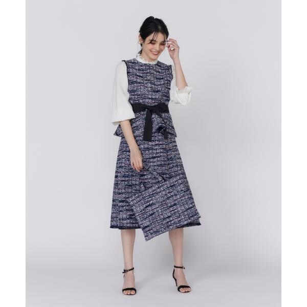 現行品M Maglie le cassettoファンシーツイードペプラムブラウス 現行品M Maglie le cassettoファンシーツイードペプラムブラウス