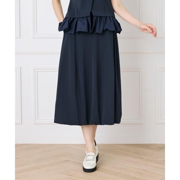 マーリエパーエフデ　デニム風　スカート 大きいサイズ》デニムフレアスカート《Maglie par ef-de