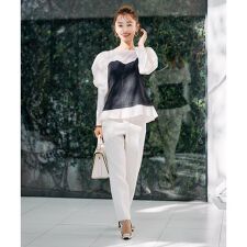 《M Maglie le cassetto×吉田理紗》美脚ストレートパンツ