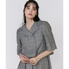 《大きいサイズ》グレンチェックミニマムジャケット