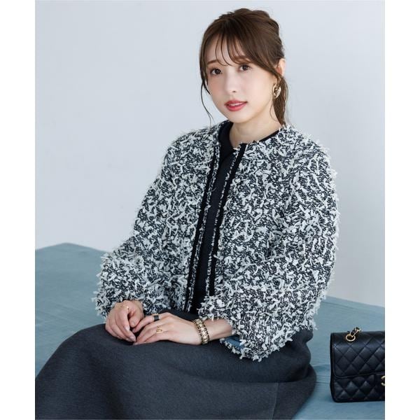 羊毛MIX/5サイズ展開】刺繍入りチェック柄ボンバージャケット 2026SS