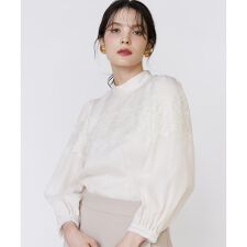 《大きいサイズ》シアーレースブラウス《M Maglie le cassetto》