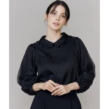 《WEB・POPUP限定商品》オーガンドットフロッキー衿フリルブラウス