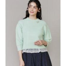 《大きいサイズ》レースドッキングコンパクトプルオーバー