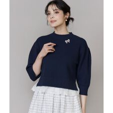 《大きいサイズ》レースドッキングコンパクトプルオーバー