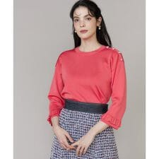 《大きいサイズ》袖フリルニットプルオーバー