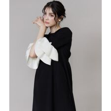 【先行予約】《M Maglie le cassetto》袖フリルフレアワンピース