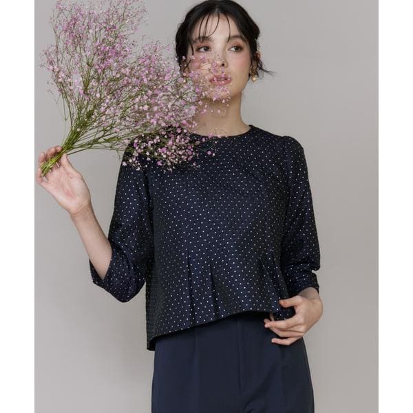 ラメドットジャガードブラウス | マーリエ ル カセット(Maglie le 