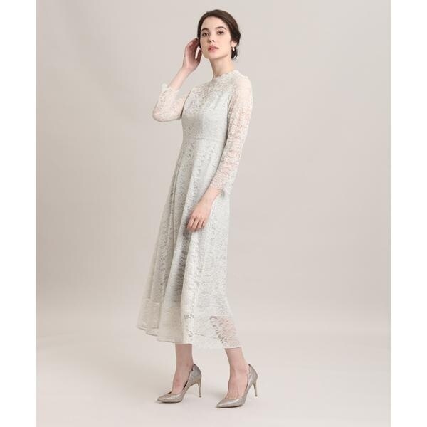 未使用品　＜Maglie White＞ラッセルレースロングドレス Maglie White》ラッセルレースロングドレス | マーリエ ル