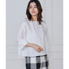 《大きいサイズ》リネンワイドシルエットブラウス