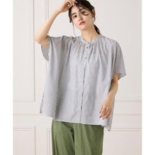 《大きいサイズ》《WEB限定カラー》ポンチョ風バンドカラーブラウス