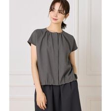 セブンアイディコンセプト(7ID concept)の《大きいサイズ》サッカーチェック フレンチスリーブブラウス