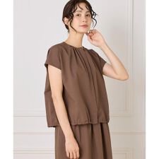 サッカーチェック フレンチスリーブブラウス