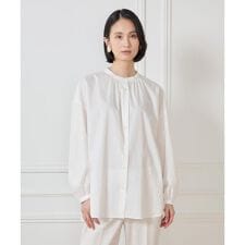 《大きいサイズ》バンドカラーブラウス