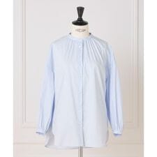 《大きいサイズ》バンドカラーブラウス