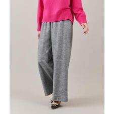 《大きいサイズ》ドロストストレートワイドパンツ