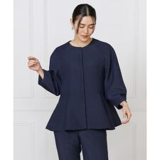 《大きいサイズ》切り替えタックブラウスジャケット