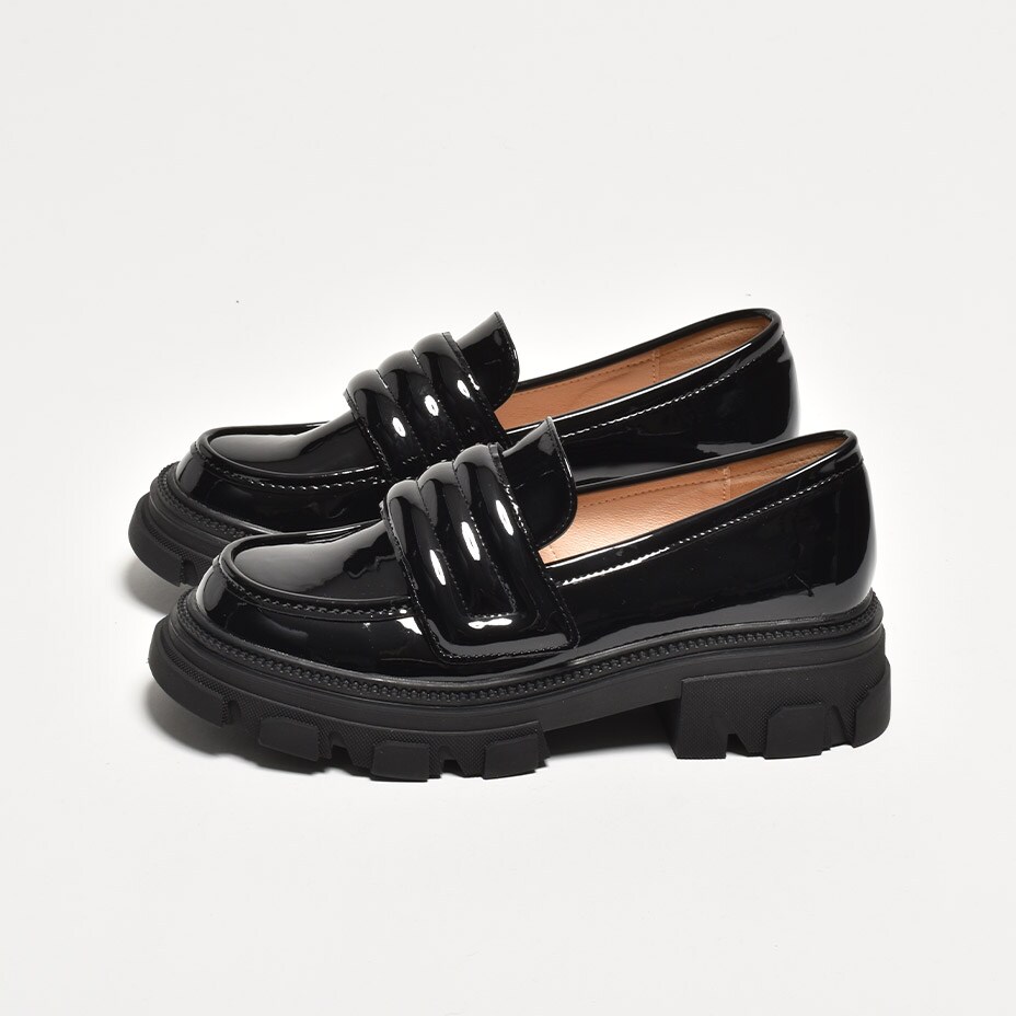 クロコ型押し 甲浅 コインローファー / スリッポン | シュベック(SVEC