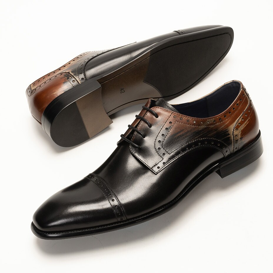 プレーントゥ レザー ビジネスシューズ / 外羽根 レースアップ