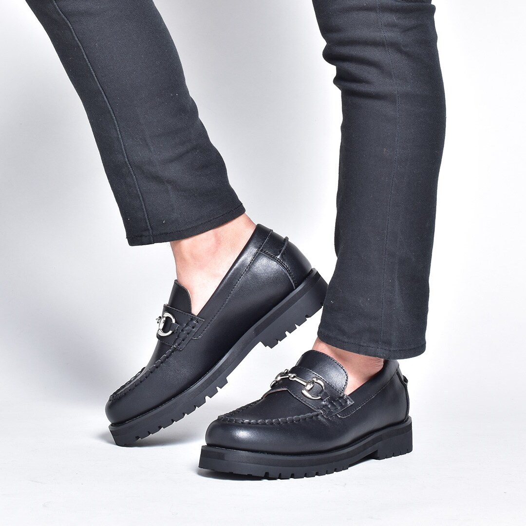 シャークハイソール Uチップ レザー ビットローファー | エン