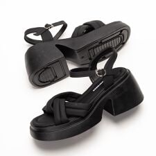 厚底 クロスストラップ パフィサンダル