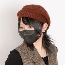 リブパイピング ニットベレー帽